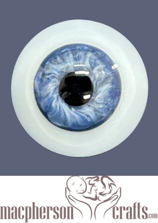 20mm Mouth Blown Glass Eyes -  Dark Blue w Blue Sclera